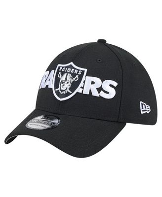 New Era - Men's Black Las Vegas Raiders Overlap Logo 39THIRTY Stretch Fit Hat