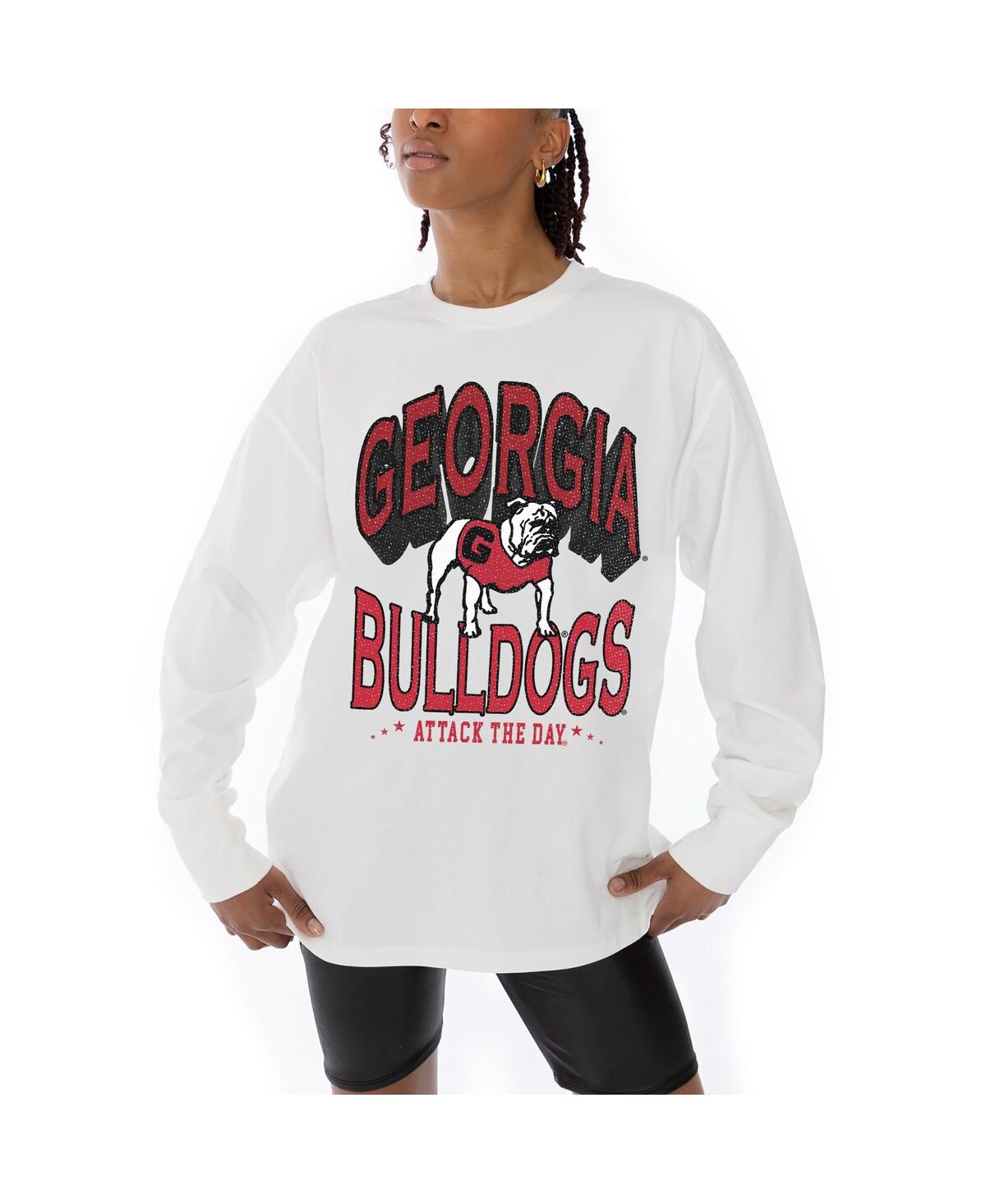 Gameday Couture Women's White Georgia Bulldogs Midweight Oversized Long Sleeve T-shirt In White