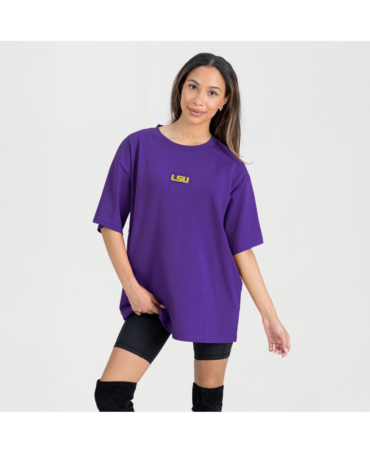 Gameday Couture Women's Purple Lsu Tigers Oversized Back At Ya T-shirt In Multi