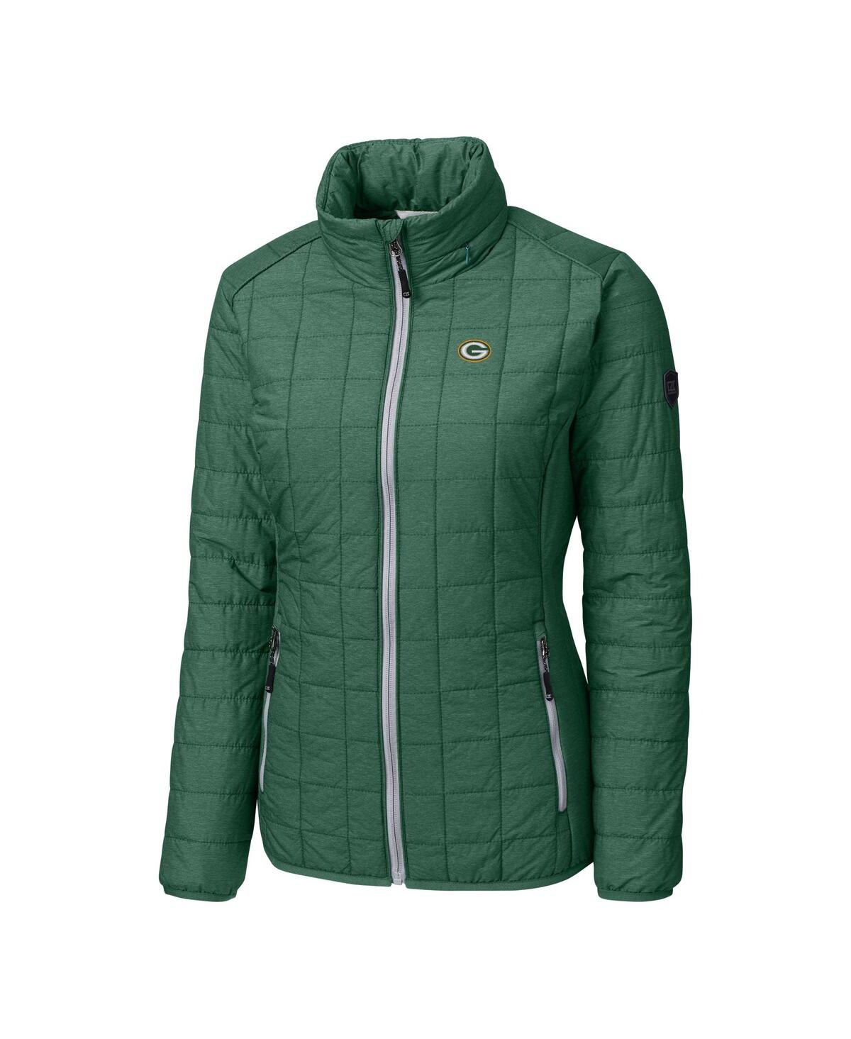 Cutter & Buck Women's Green Bay Packers Rainier Primaloft Eco Insulated Full-zip Puffer Jacket In Green