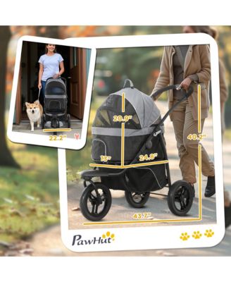 3 in 1 Pet Stroller for Small Dogs and Cats with Detachable Carrier