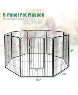 8 Metal Panel Heavy Duty Pet Playpen Dog Fence with Door-48 inches