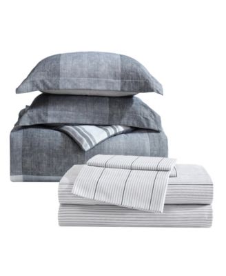 Oversized Plaid Reversible 7-Pc. Comforter Set, Queen