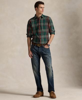 Men's Classic-Fit Plaid Oxford Shirt