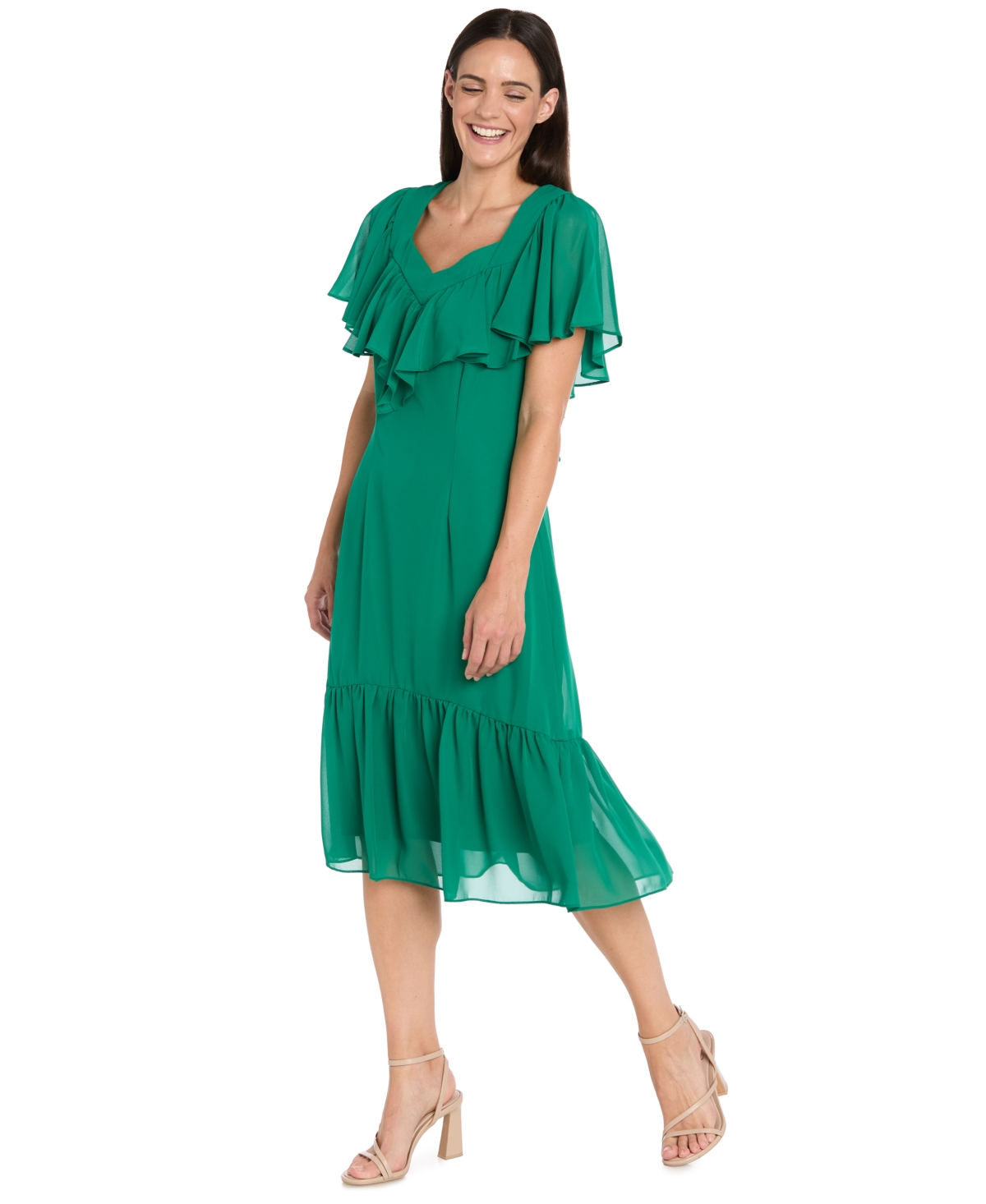 R & M Richards Women's Capelet Short-sleeve Dress In Multi