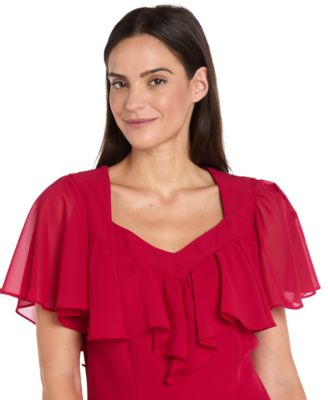 Women's Capelet Short-Sleeve Dress