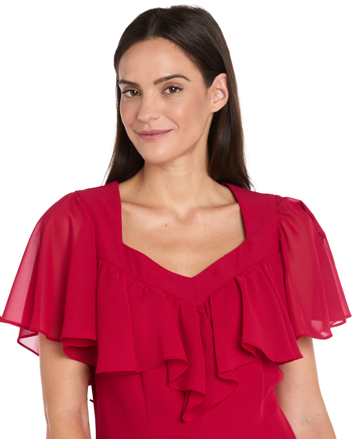 R & M Richards Women's Capelet Short-sleeve Dress In Multi