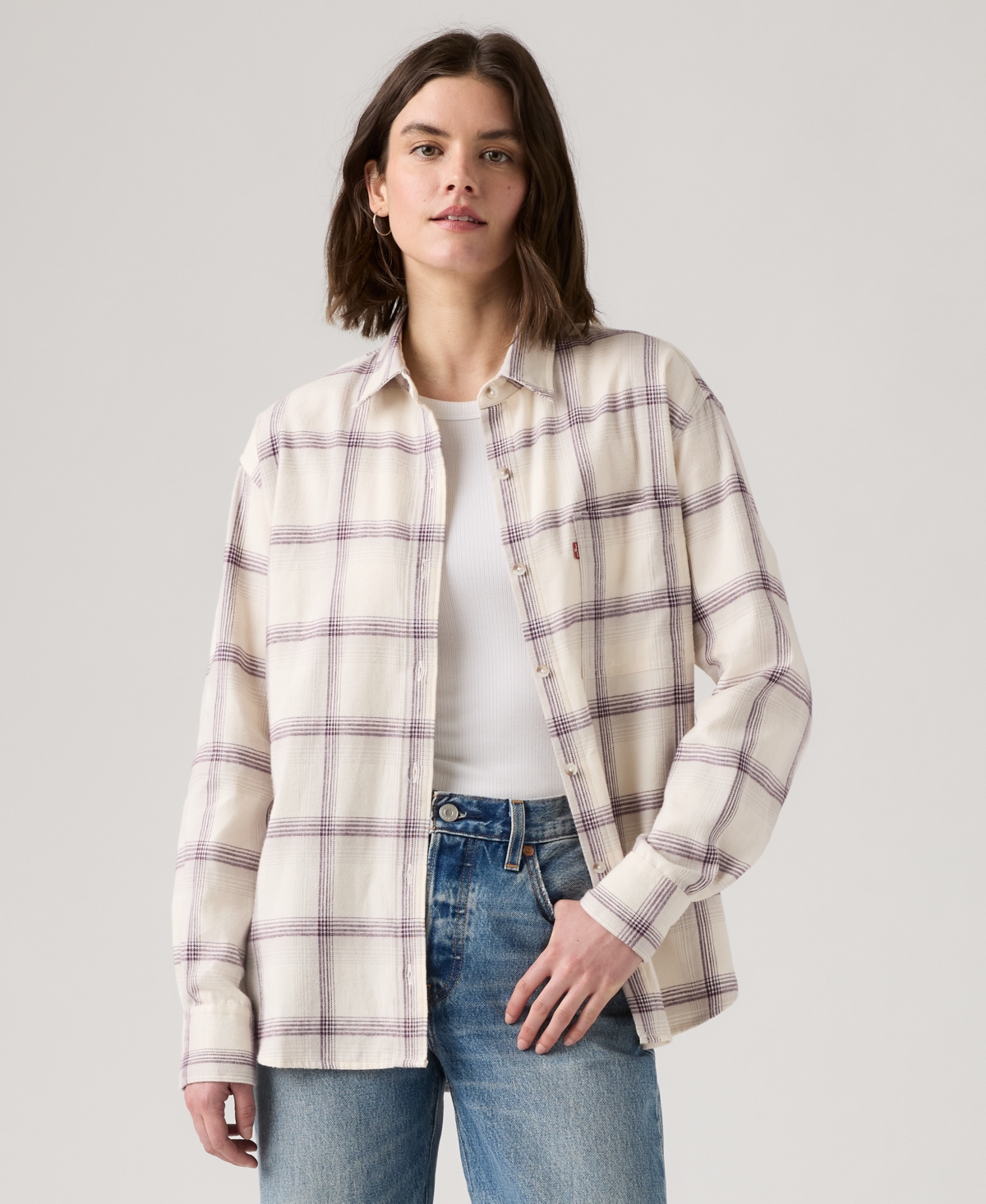 Levi's Women's Henriette Flannel Long Sleeve Shirt In Neutral