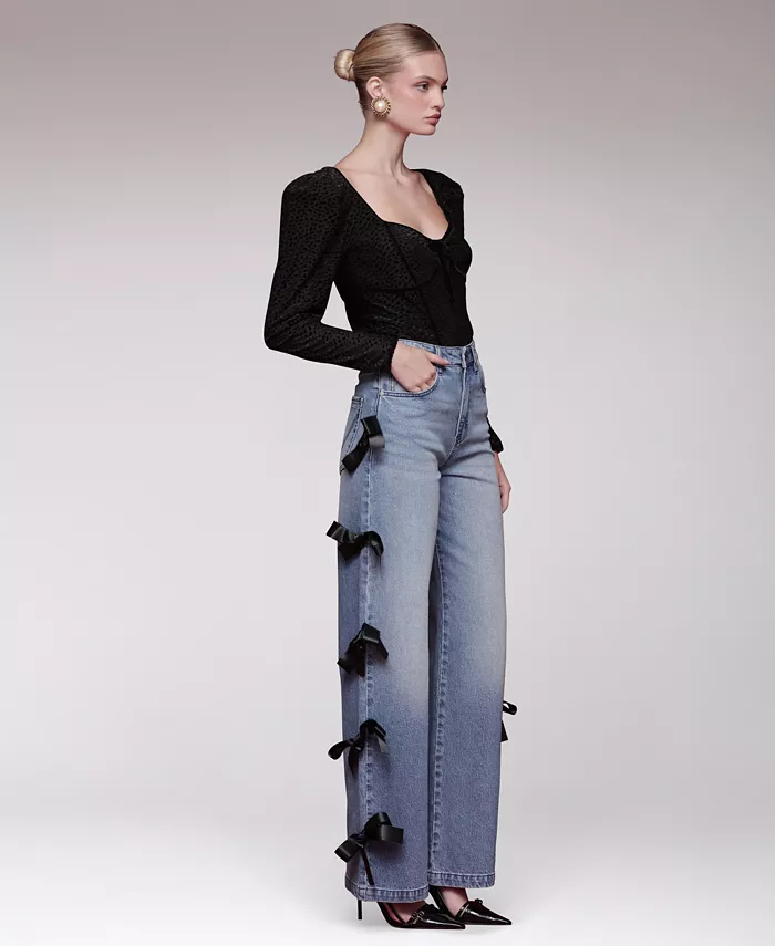 Women's Bow Detail High-Rise Jeans - thumbnail 4