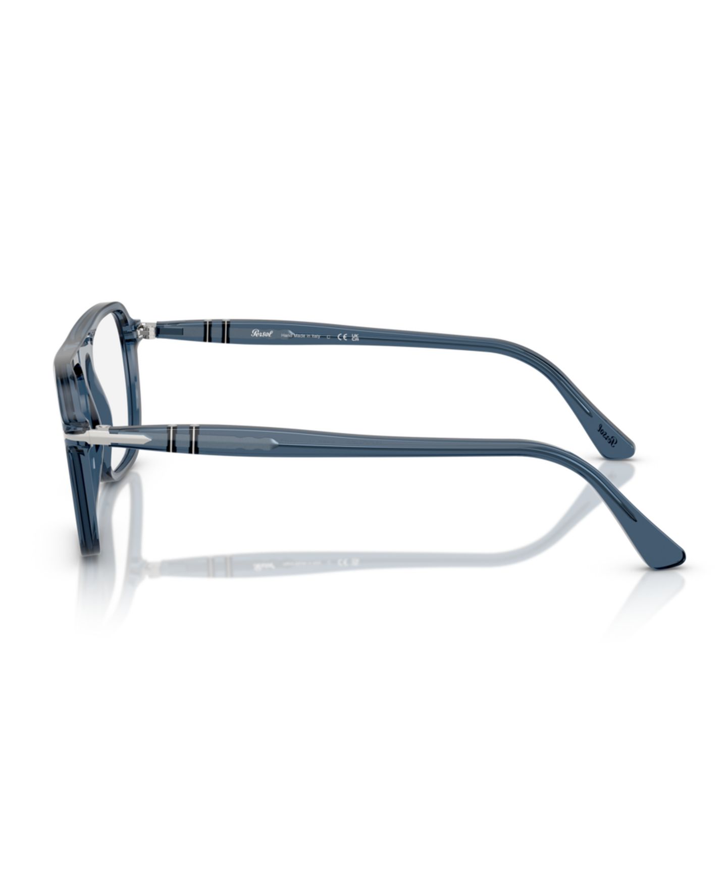 Очки Persol Unisex Square Plastic PO3359V - Jacques Eyeglasses, цвет: Прозрачный синий джинсовый — фото 3