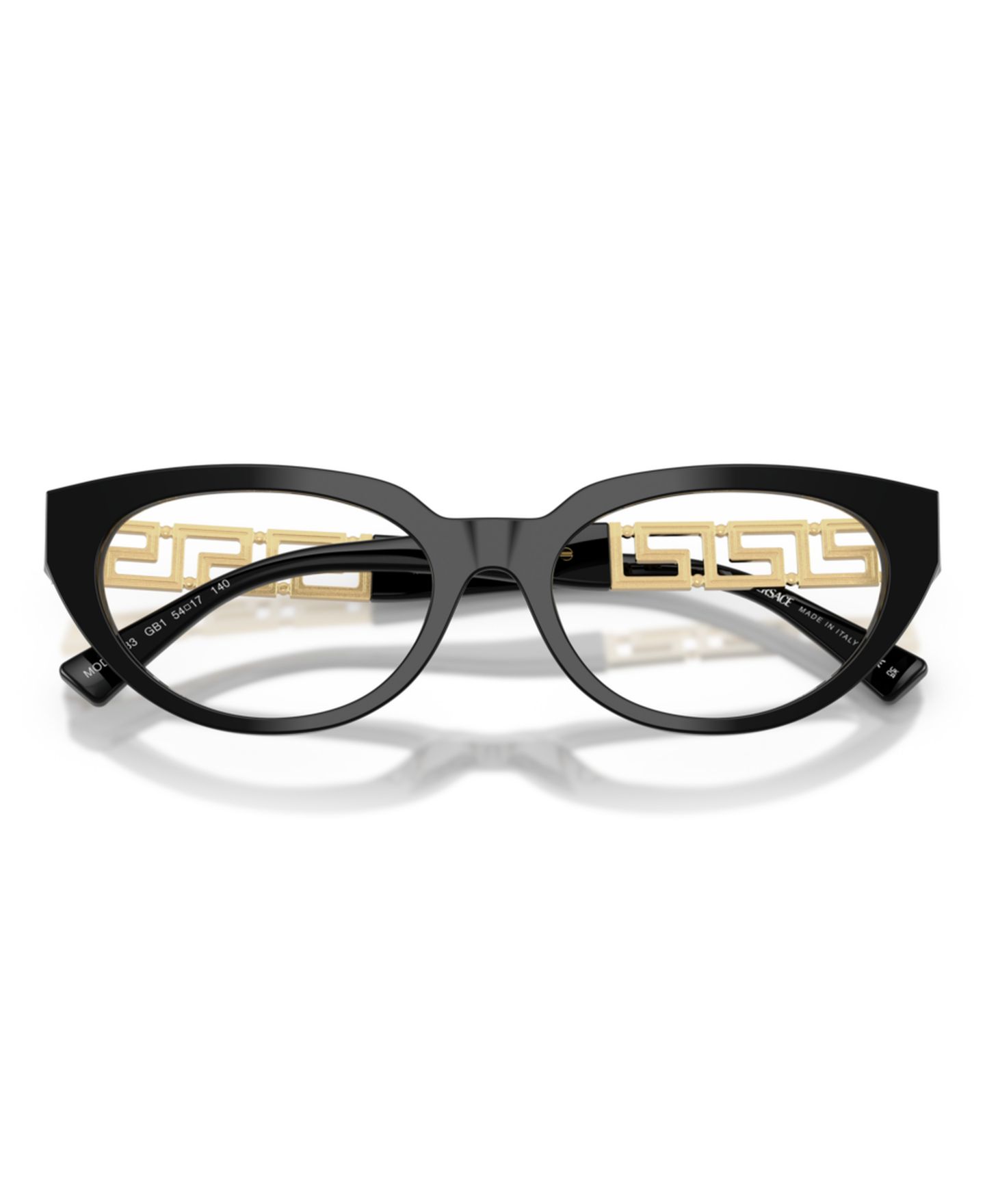 Женские очки Versace Woman Cat Eye Plastic VE3383 Eyeglasses, цвет: Чёрный — фото 3