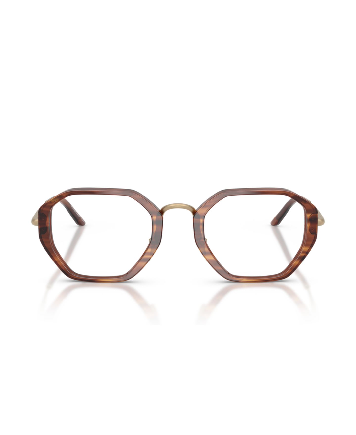 Мужские очки Giorgio Armani Man Irregular Plastic AR7282 Eyeglasses, цвет: Полосатый коричневый — фото 4