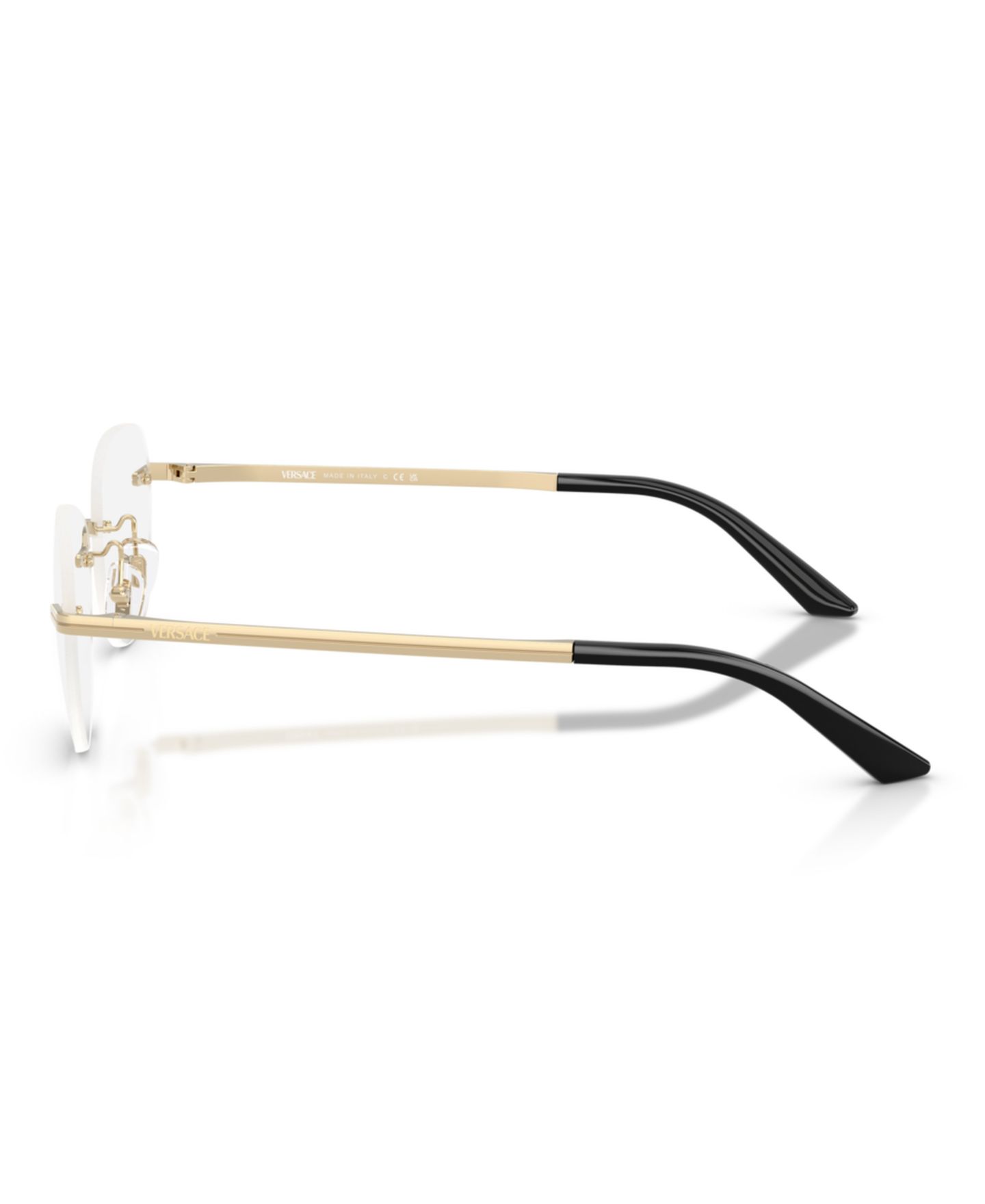 Женские очки Versace Woman Irregular Metal VE1314D Eyeglasses, цвет: Бледный золотой — фото 4