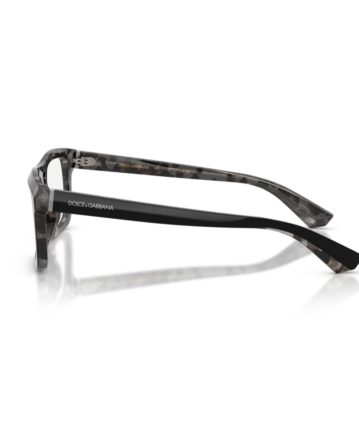 Мужские очки Dolce&Gabbana Man Rectangle Plastic DG3431 Eyeglasses, цвет: Чёрный серый гавана — фото 2