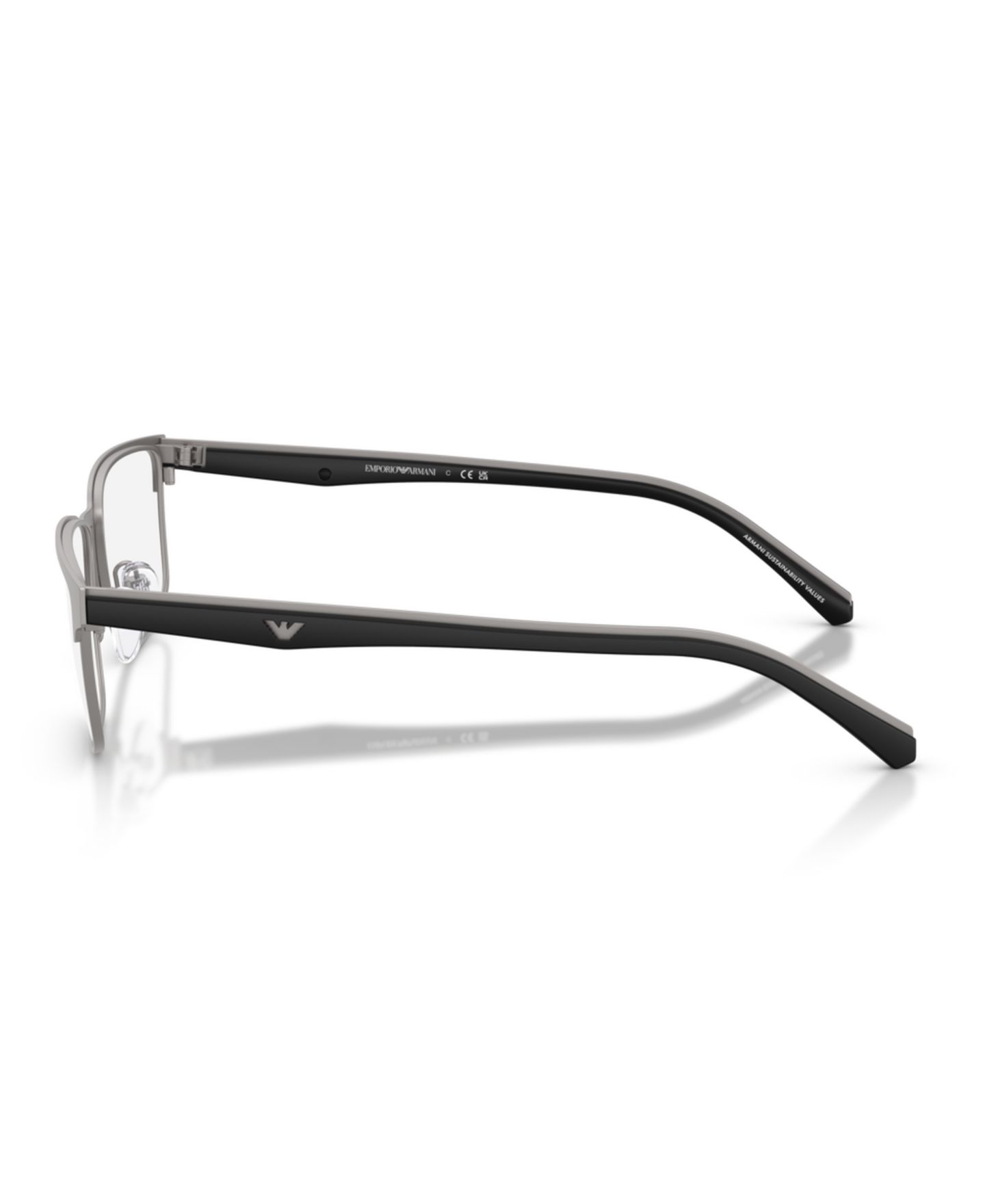 Мужские очки Emporio Armani Man Rectangle Metal EA1175 Eyeglasses, цвет: Графитовый — фото 2