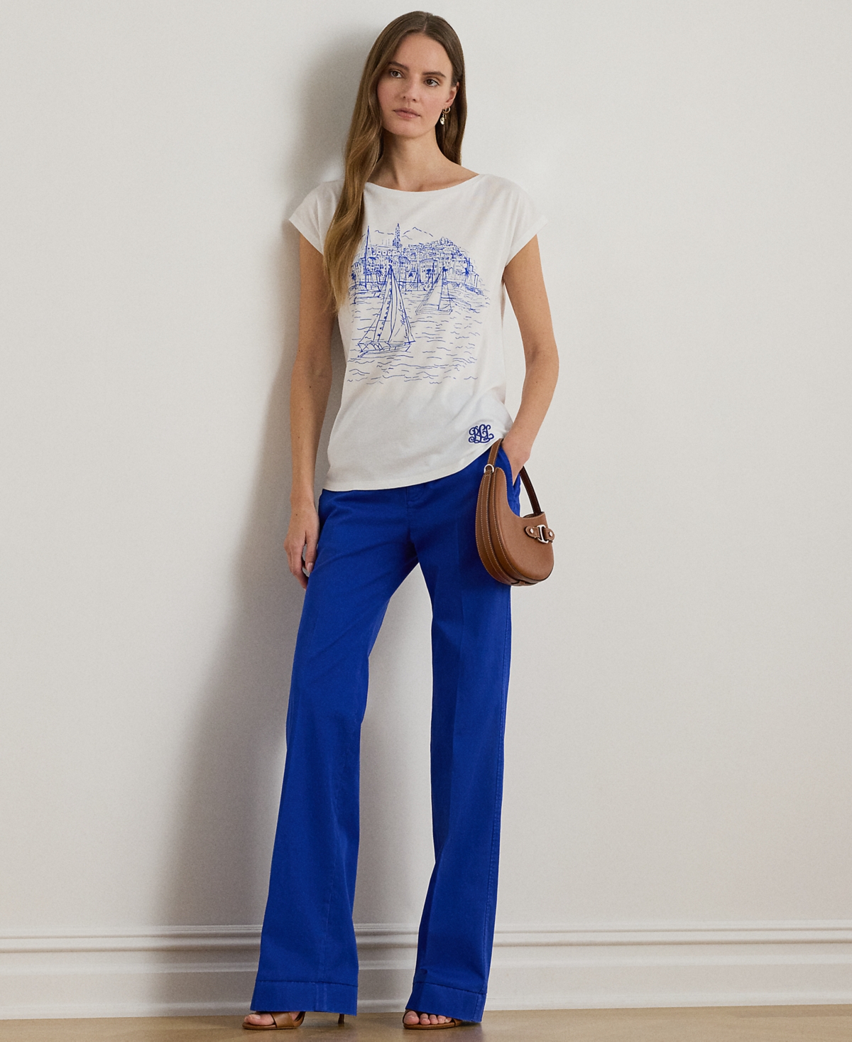 Ralph Lauren Petite Graphic Short-sleeve T-shirt In White