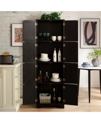 CASAINC 72.4" Tall Storage Cabinet with 8 Doors and 4 Shelves