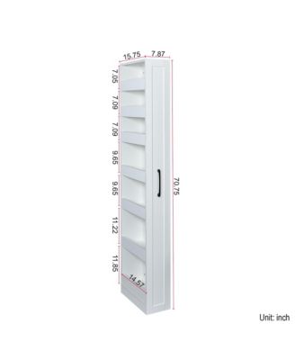 7-Tier Multi-Functional Pull-Out Storage Shelf, Single-Sided Open Cabinet for Kitchen, Living Room, or Narrow Spaces