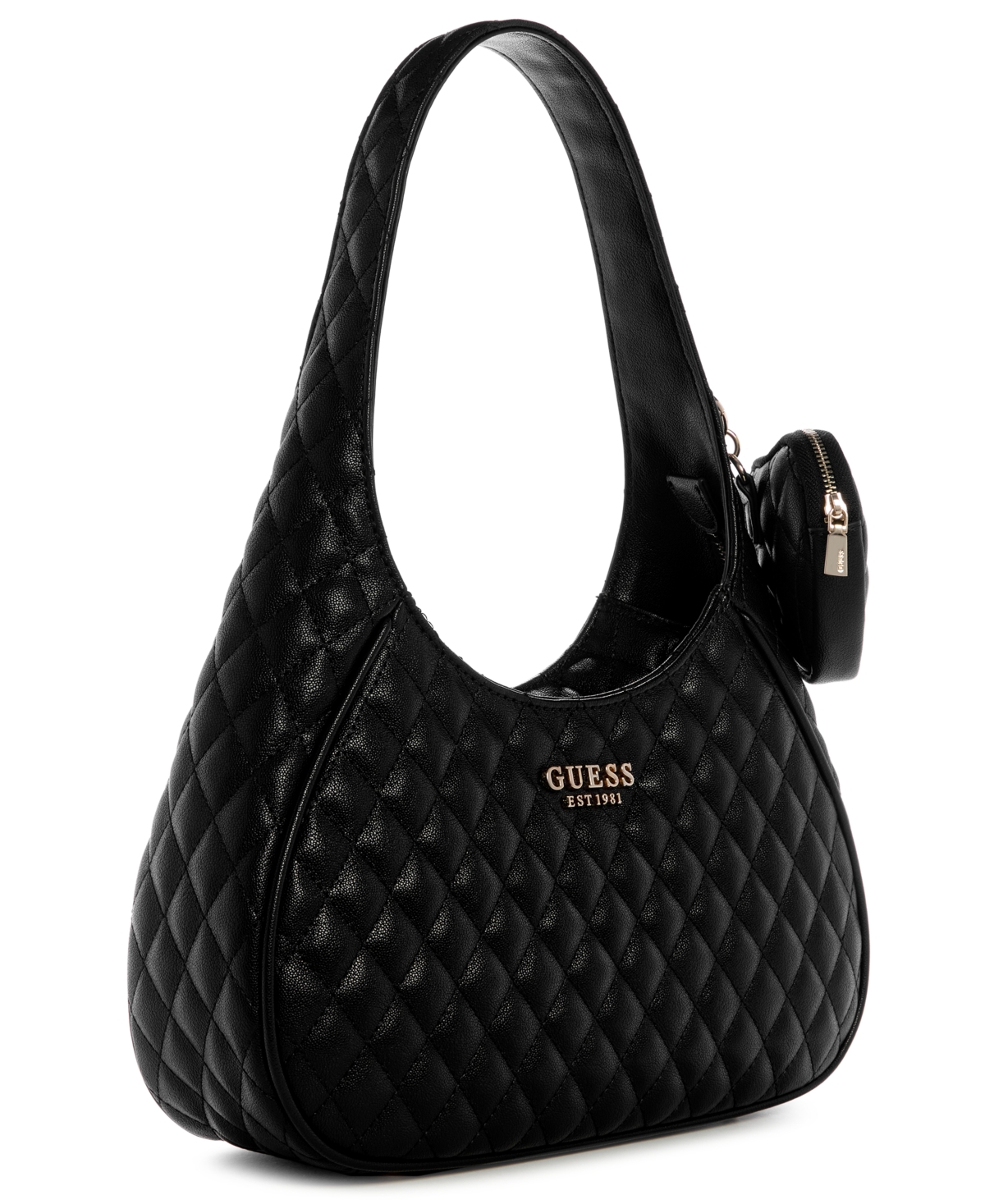 Guess Atabey Zip Top Small Hobo Bag In Black