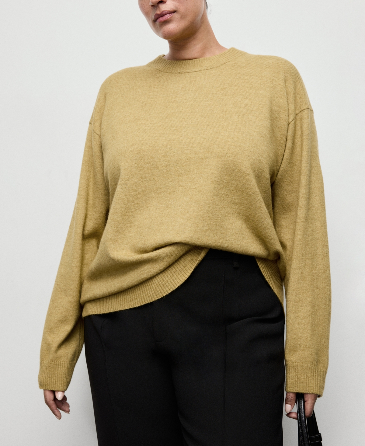 Mango Women's Ribbed Trim Oversized Sweater