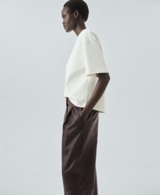 Women's Leather Straight-Leg Pants