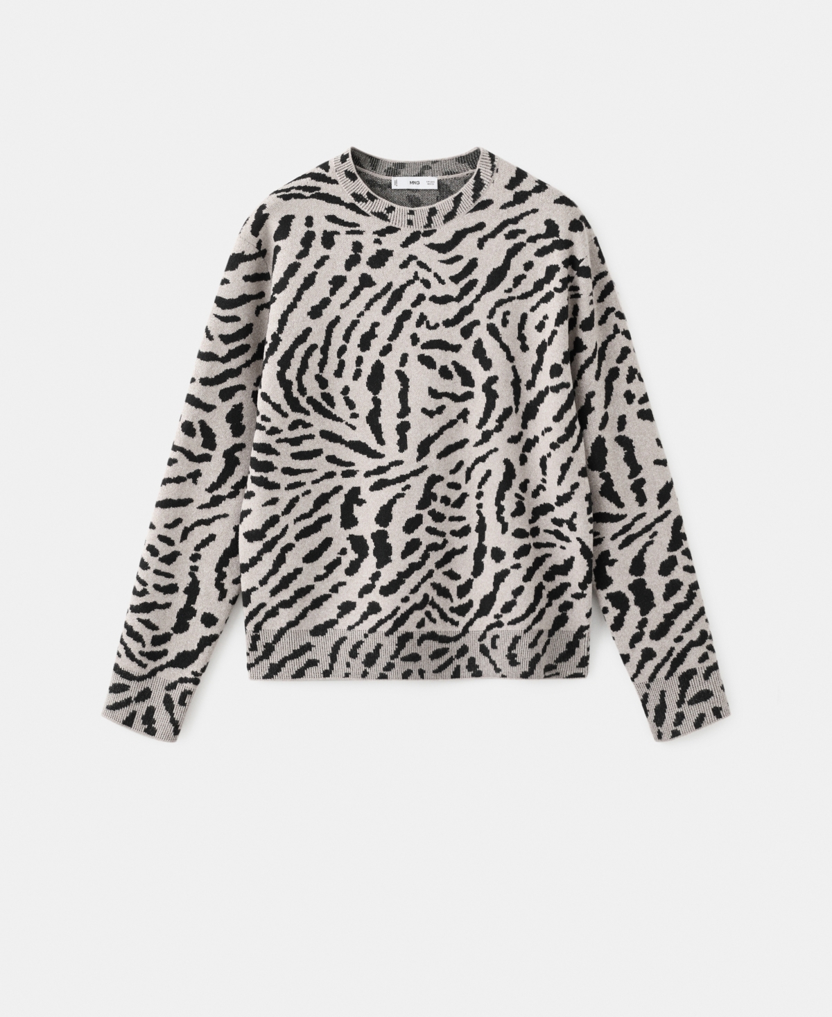 Mango Animal Print Sweater In Multi
