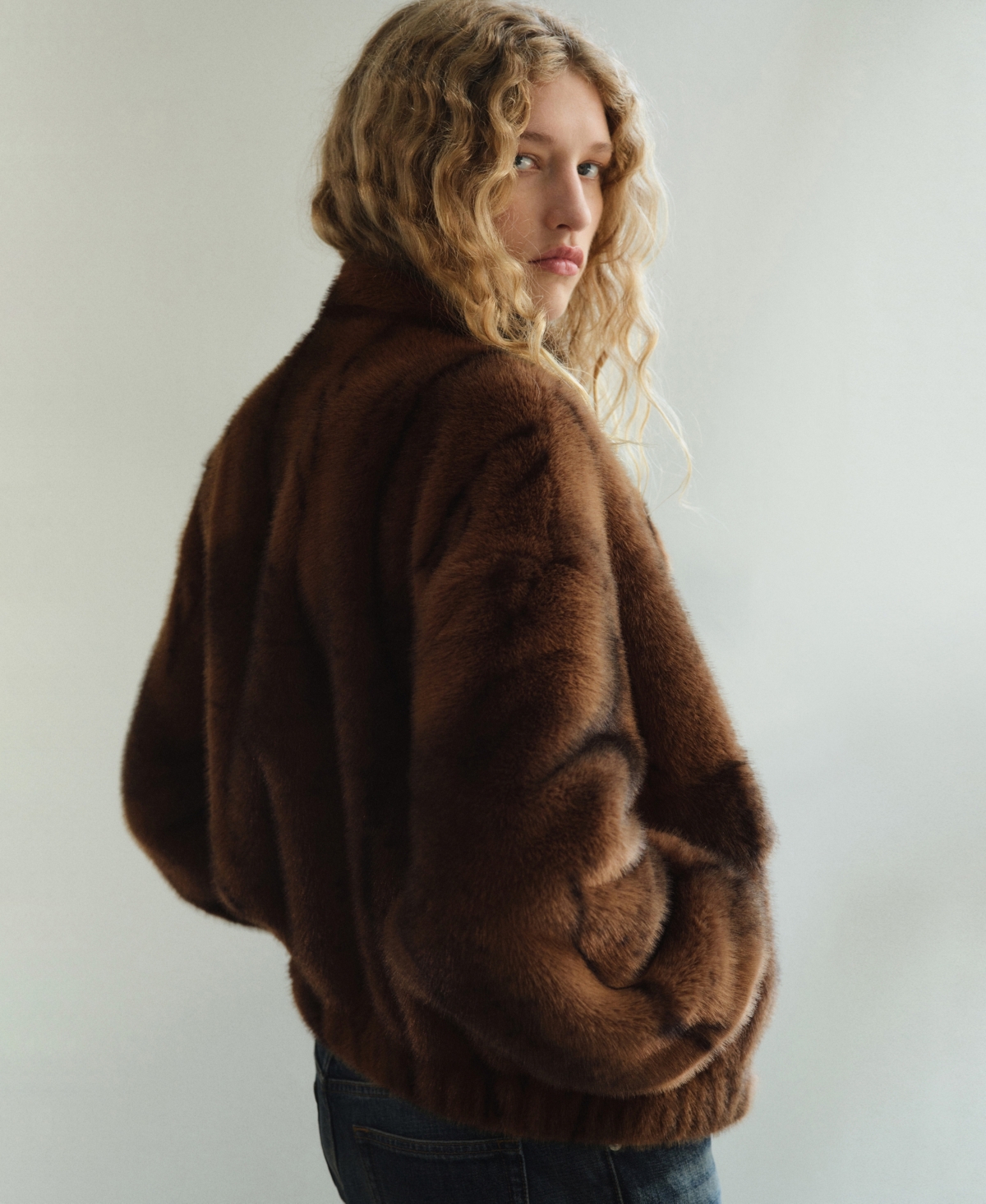 Mango Women's Faux Fur Effect Pockets Jacket