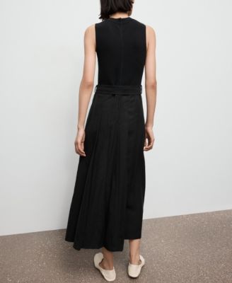 Women's Combined Woven Belt Dress