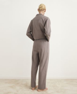 Women's Contrast Piping Cotton Flannel Pants