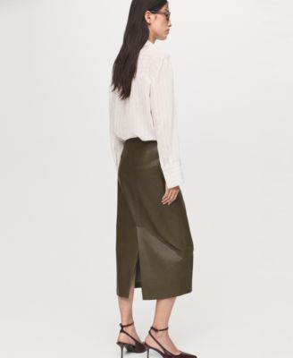 Women's Faux-Leather Pencil Skirt