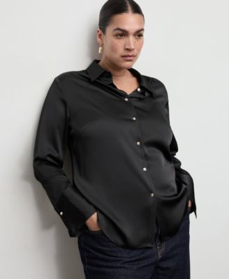 Women's Satin Finish Flowy Shirt