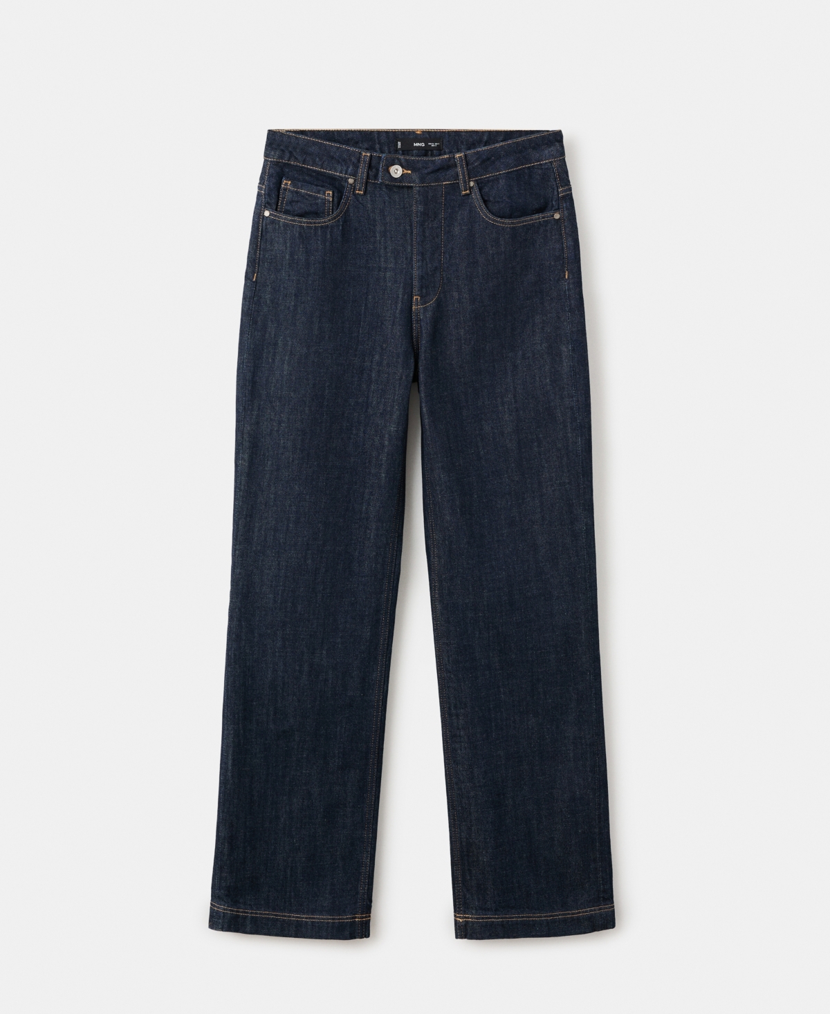 Mango Straight Leg Jeans In Blue