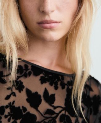 Women's Bell Sleeves Floral Jacquard Dress