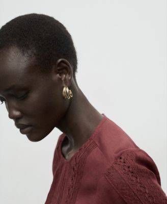 Women's Embroidered Puff-Sleeve Blouse