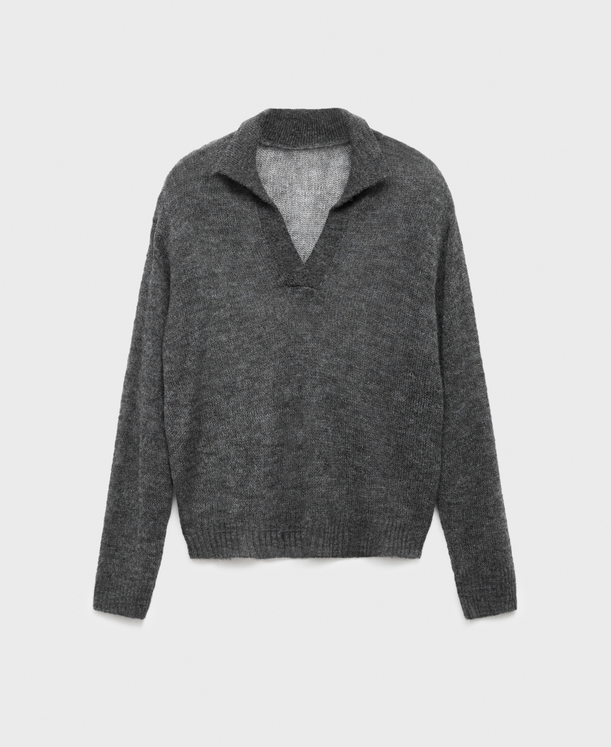 Mango Women's Semi-Transparent Polo-Neck Sweater