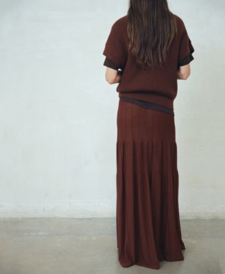 Women's Seam Detail Knitted Long Skirt