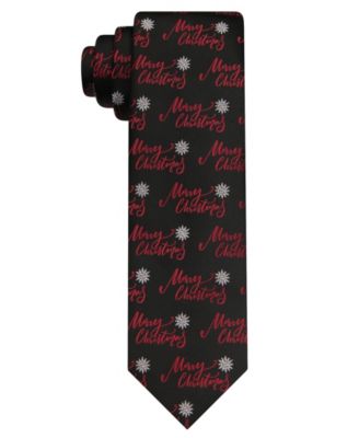 Hallmark Holiday Traditions - Men's Merry Christmas and Snowflake Slim Tie