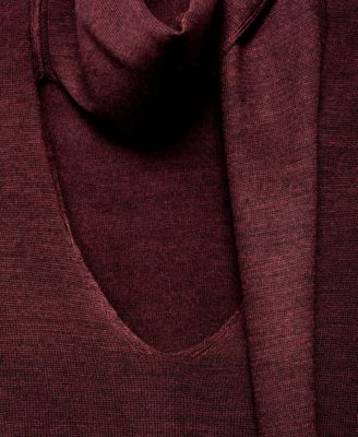 Women's Scarf Detail V-Neck Sweater