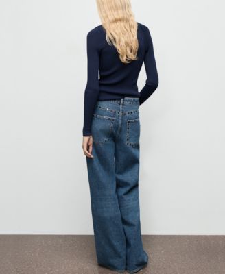 Women's Wide Leg Studded Jeans