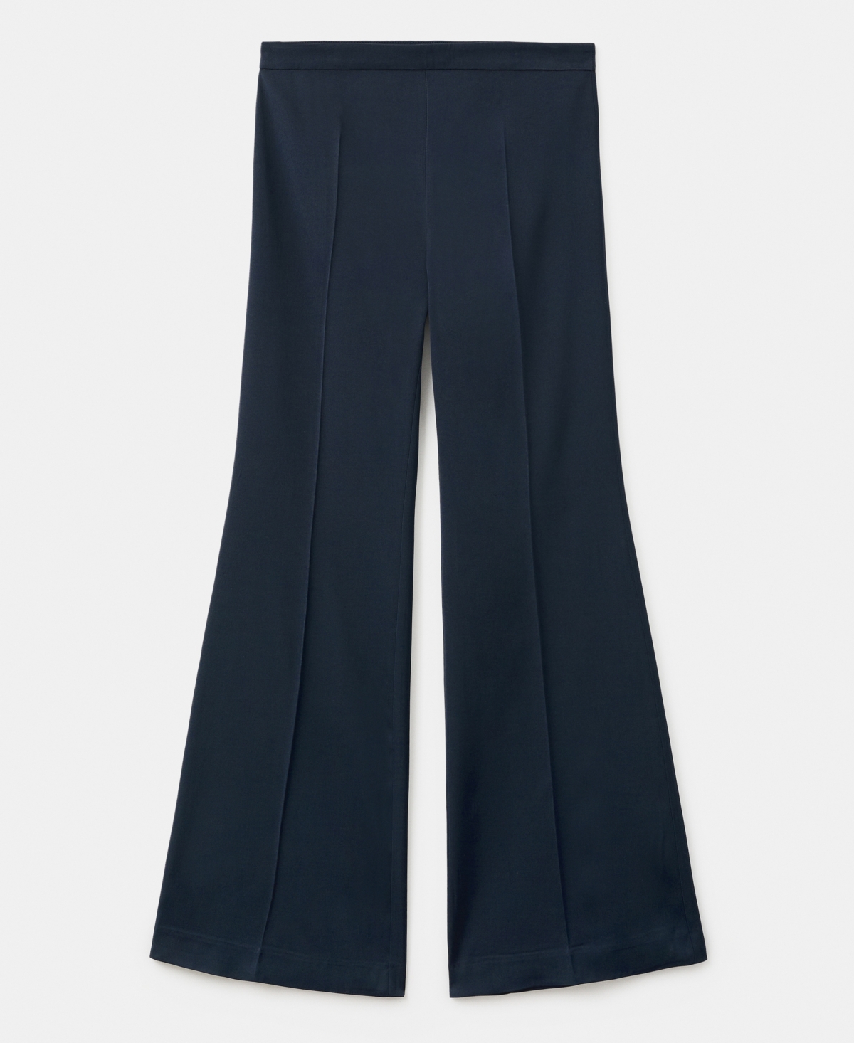 Mango Long Flare Leg Pants In Blue