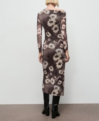 Women's Asymmetrical Floral Print Dress