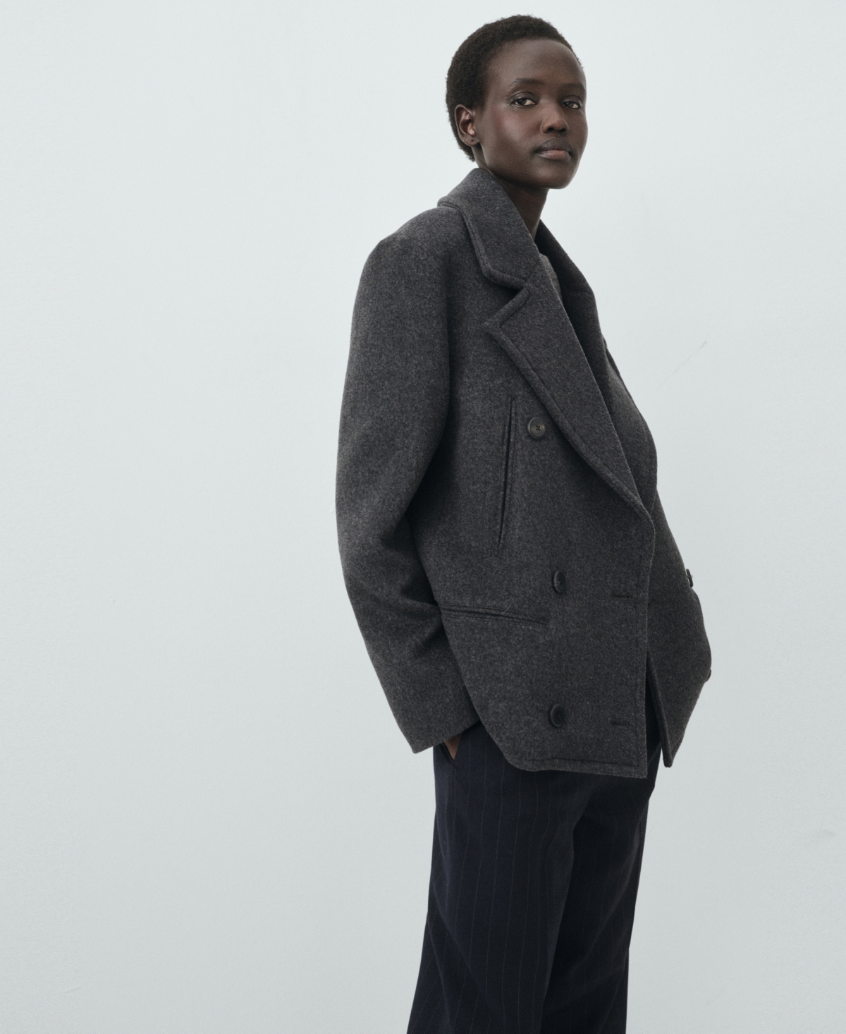 Mango Women's Double-Breasted Wool Coat