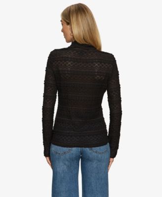 Women's High Crew Neck Lace T-Shirt