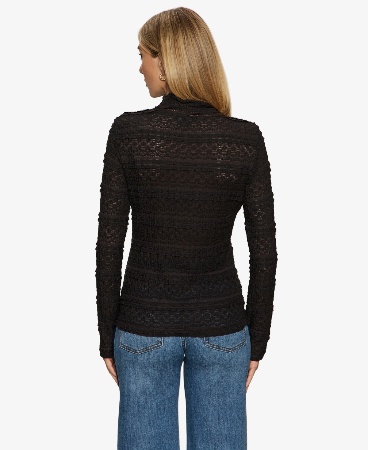 Sanctuary Women's High Crewneck Lace T-shirt In Black