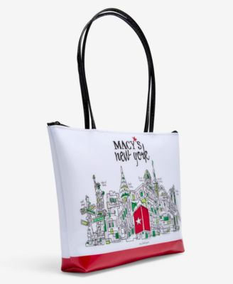 New York Skyline Graphic Zip Shoulder Bag, Macy's Exclusive