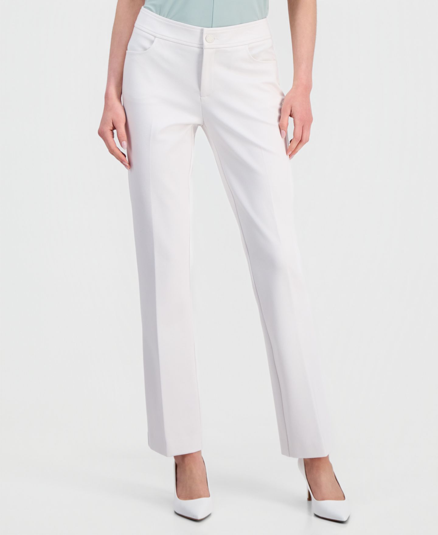 Женские брюки Anne Klein Flare Leg Compression Pant, цвет: Белый, вариант 1 — фото 1