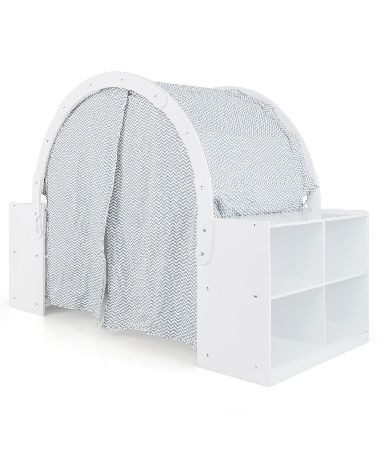 Детская игрушка SKONYON Reading Nook Wooden 8-Cubby Play Tent, Ages 3+, цвет: Белый — фото 4
