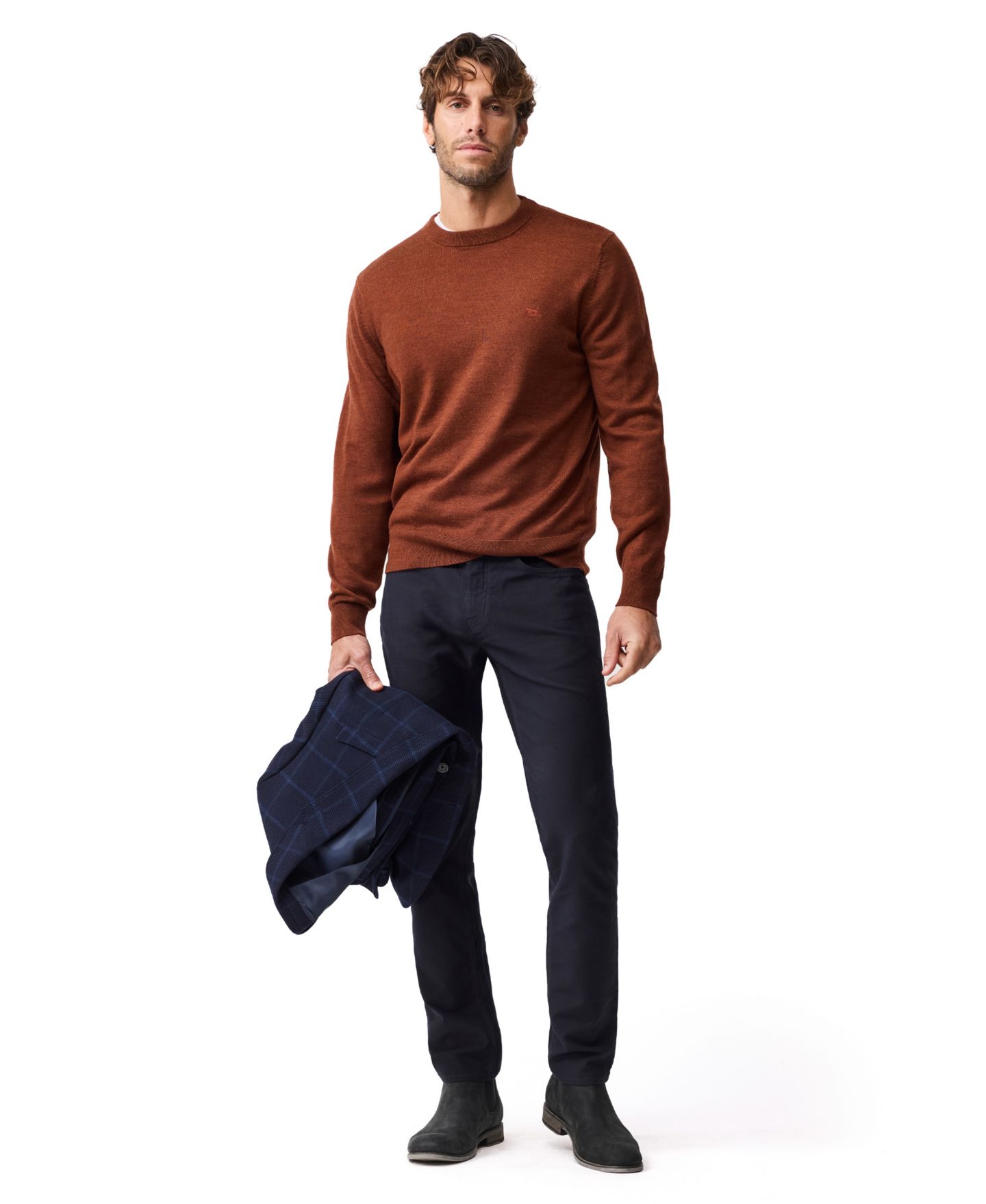 Мужской свитер Rodd & Gunn York Bay Merino Wool, цвет: Оранжевый — фото 5