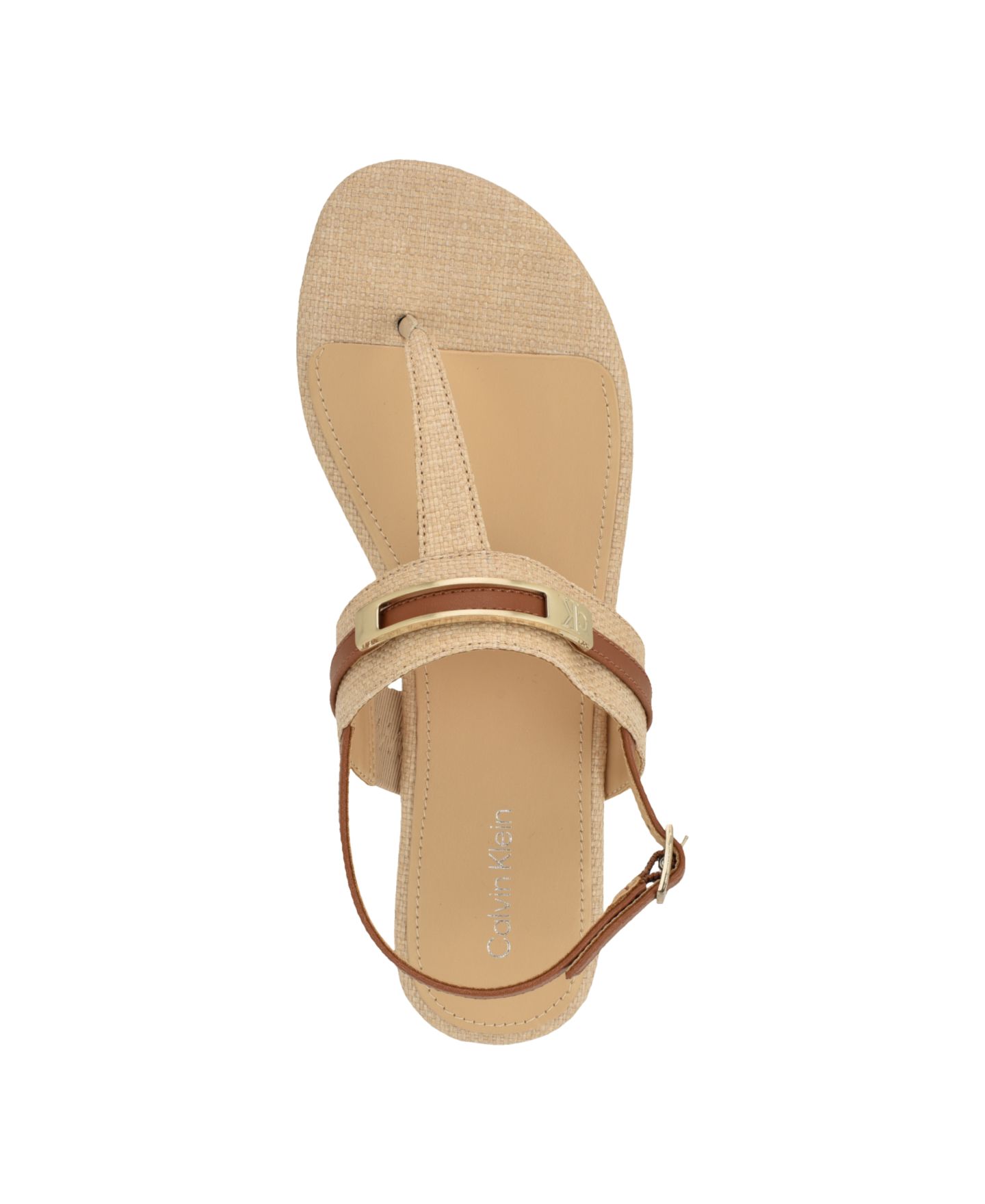 Женские сандалии Calvin Klein Bettia Flat Slingback, цвет: Бежевый / Коньячный — фото 4
