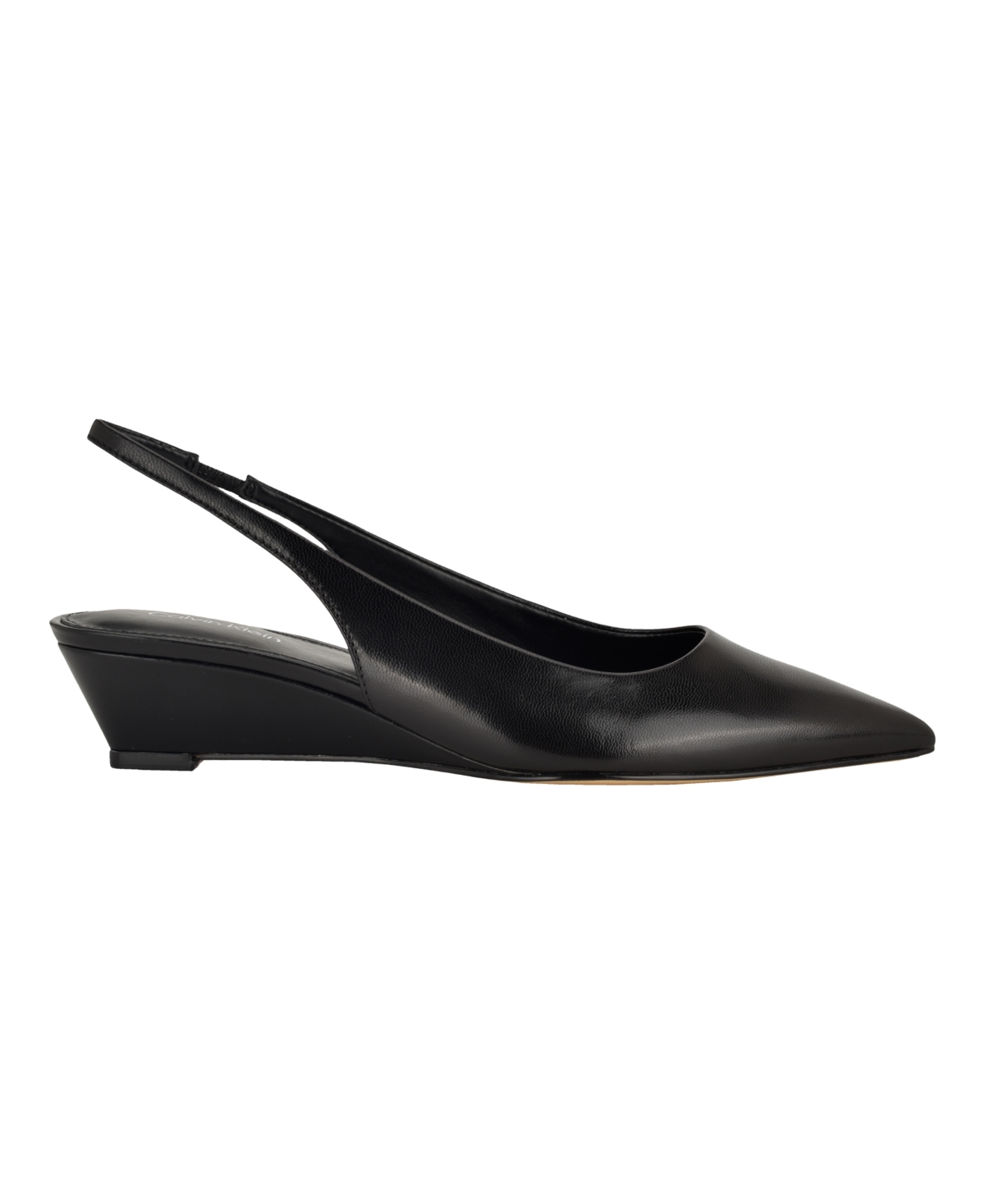 Calvin Klein Mavalyn Slingback Pointed Toe Wedge Pump In Black